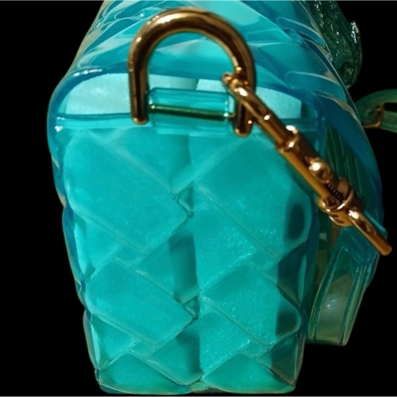 Kurt Geiger London Mini Kensington Drench Vinyl Convertible Crossbody Bag Jelly - Picture 5 of 6